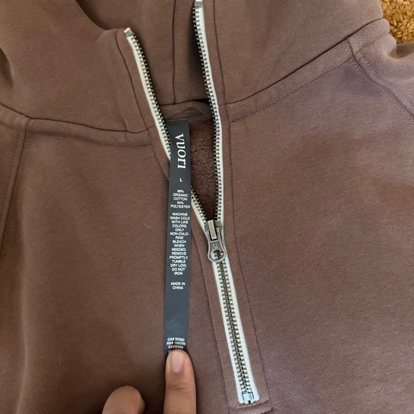 Vuori Restore Half Zip Hoodie Elderberry Mauve - Picture 3 of 4